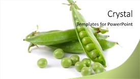  Presentation with green leaf - Cool new presentation theme with ripe pea vegetable with green backdrop and a white colored foreground