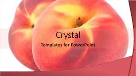  Presentation with fruit - Colorful presentation theme enhanced with ripe peach fruit isolated backdrop and a coral colored foreground