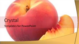  Presentation with fruit - PPT layouts with ripe peach fruit isolated background and a red colored foreground
