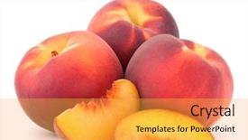  Presentation with fruit - Beautiful PPT theme featuring ripe peach fruit isolated backdrop and a yellow colored foreground