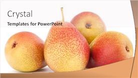  Presentation with pear - PPT theme with ripe pear fruit isolated on white background cutout background and a sky blue colored foreground