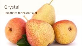  Presentation with pear - PPT layouts having ripe pear fruit isolated on white background cutout background and a cream colored foreground