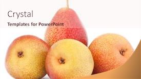  Presentation with pear - PPT layouts enhanced with ripe pear fruit isolated on white background cutout background and a lemonade colored foreground