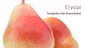  Presentation with pear - Beautiful slide set featuring ripe pear fruit isolated backdrop and a sky blue colored foreground