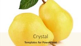  Presentation with pear - Amazing slides having ripe pear with leaf backdrop and a yellow colored foreground