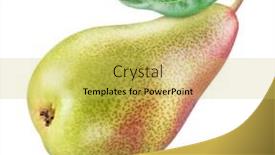  Presentation with pear - Presentation theme with ripe pears with a pear leaf on white background file contains clipping path background and a yellow colored foreground
