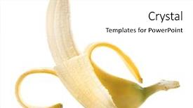  Presentation with banana - Slides enhanced with ripe peeled banana on white background and a white colored foreground