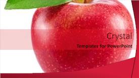  Presentation with green apple - Presentation theme featuring ripe-perfect-red-apple background and a red colored foreground