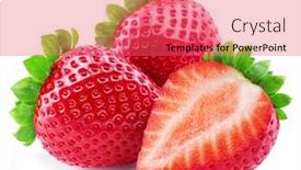  Presentation with strawberry - Presentation design featuring ripe-perfect-strawberries-and-cross background and a  colored foreground