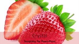 Presentation with strawberry - PPT theme with ripe-perfect-strawberry-and-cross background and a red colored foreground