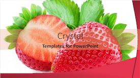  Presentation with strawberry - Presentation theme enhanced with ripe-perfect-strawberry-and-cross background and a  colored foreground