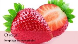  Presentation with strawberry - Slide set enhanced with ripe-perfect-strawberry-and-cross background and a red colored foreground