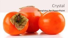  Presentation with white - Slide deck featuring ripe-persimmons-isolated-on-white background and a lemonade colored foreground