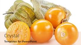  Presentation with golden berry - Presentation theme with ripe-physalis-or-golden-berry background and a gold colored foreground