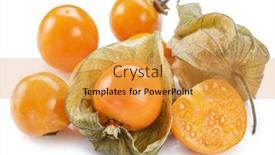  Presentation with golden berry - PPT theme enhanced with ripe-physalis-or-golden-berry background and a gold colored foreground