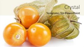  Presentation with golden berry - Slide set enhanced with ripe-physalis-or-golden-berry background and a blonde colored foreground