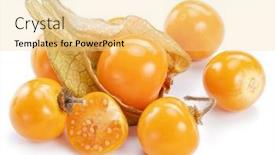  Presentation with golden berry - Presentation theme featuring ripe-physalis-or-golden-berry background and a blonde colored foreground