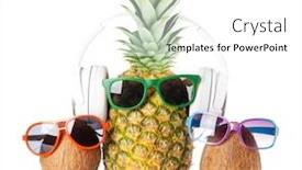  Presentation with pineapple - Theme featuring ripe-pineapple-and-coconut background and a white colored foreground