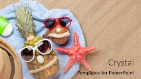  Presentation with space travel - PPT theme enhanced with ripe-pineapple-and-coconut background and a coral colored foreground