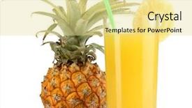  Presentation with pineapple - Audience pleasing PPT layouts consisting of ripe pineapple and juice glass isolated on white backdrop and a blonde colored foreground