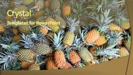 Presentation with market - Amazing slides having ripe pineapples in the market backdrop and a  colored foreground