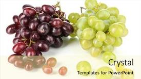  Presentation with pastel pink and gray - Colorful PPT theme enhanced with ripe pink and green grape backdrop and a blonde colored foreground