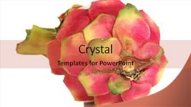  Presentation with pitahaya - Cool new presentation design with ripe pitahaya isolated on white backdrop and a red colored foreground