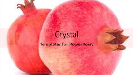  Presentation with pomegranate fruit - Beautiful PPT theme featuring ripe pomegranate fruit isolated on white background cutout backdrop and a coral colored foreground