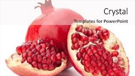  Presentation with pomegranate fruit - Slides with ripe pomegranate fruit isolated background and a sky blue colored foreground