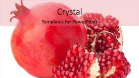  Presentation with pomegranate - Presentation theme having ripe pomegranate fruit isolated background and a coral colored foreground