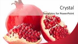  Presentation with pomegranate - Audience pleasing theme consisting of ripe pomegranate fruit isolated backdrop and a pink colored foreground