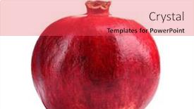  Presentation with pomegranate fruit - PPT layouts having ripe pomegranate fruit isolated on white background and a red colored foreground