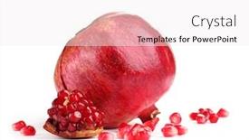  Presentation with pomegranate fruit - PPT theme enhanced with ripe pomegranate fruit isolated background and a white colored foreground