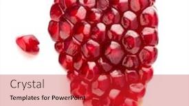  Presentation with pomegranate fruit - Beautiful presentation theme featuring ripe-pomegranate-fruit-segment-isolated backdrop and a red colored foreground