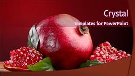  Presentation with pomegranate fruit - Cool new presentation theme with clipped - employee relations - hand backdrop and a light gray colored foreground.