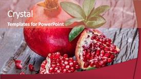  Presentation with pomegranate - Colorful slide set enhanced with ripe pomegranate fruits with pomegranate backdrop and a coral colored foreground