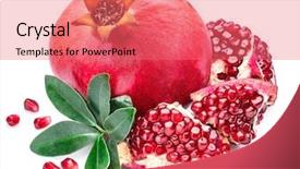  Presentation with pomegranate - Presentation design featuring ripe pomegranate fruits with pomegranate background and a coral colored foreground