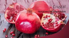  Presentation with pomegranate - Slide set consisting of ripe-pomegranate-fruits background and a coral colored foreground