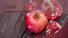  Presentation with pomegranate - Cool new presentation design with ripe-pomegranate-fruits backdrop and a violet colored foreground