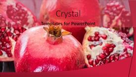  Presentation with pomegranate - PPT theme consisting of ripe-pomegranate-fruits background and a red colored foreground