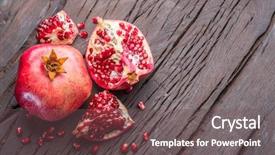 Presentation with pomegranate - Presentation theme having ripe pomegranate fruits background and a violet colored foreground