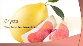  Presentation with white pom pom pom pom - Audience pleasing presentation consisting of ripe-pomelo-isolated-on-white backdrop and a yellow colored foreground