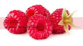  Presentation with background - Presentation theme enhanced with ripe-raspberries-isolated-on-white background and a red colored foreground