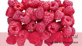  Presentation with white healthy food - Slide set with ripe-raspberries-sweet-fresh-berries background and a red colored foreground