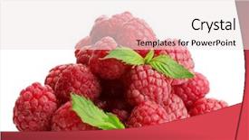  Presentation with mint - Presentation enhanced with ripe-raspberries-with-mint-isolated background and a sky blue colored foreground