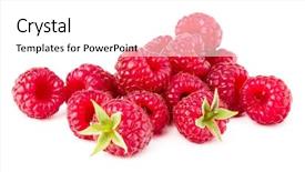  Presentation with ripe golden potato on white - Cool new slide deck with ripe raspberry raspberries isolated backdrop and a white colored foreground