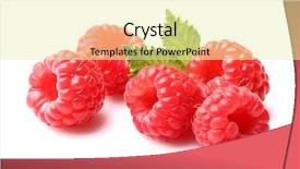  Presentation with environmental leaf - Presentation having ripe raspberry with leaf background and a blonde colored foreground