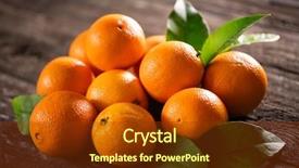  Presentation with orange fruit - Slides having ripe raw orange fruits background background and a tawny brown colored foreground