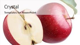  Presentation with apple - Amazing presentation theme having ripe red apple and half backdrop and a white colored foreground