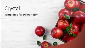  Presentation with wooden - Amazing presentation design having ripe red apples in crate backdrop and a white colored foreground